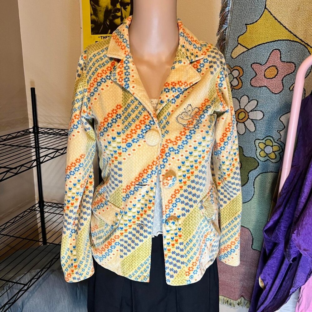 Hysteric Glamour Floral Printed Velour Blazer